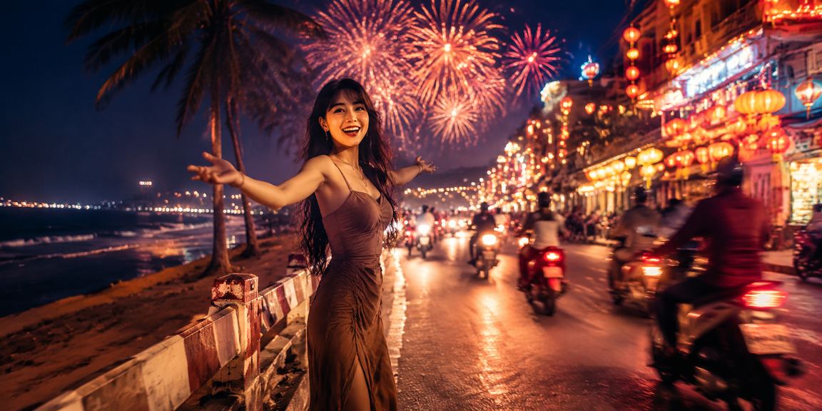 Quán cà phê Mũi Né minh họa việc kiểm tra VND trên di động