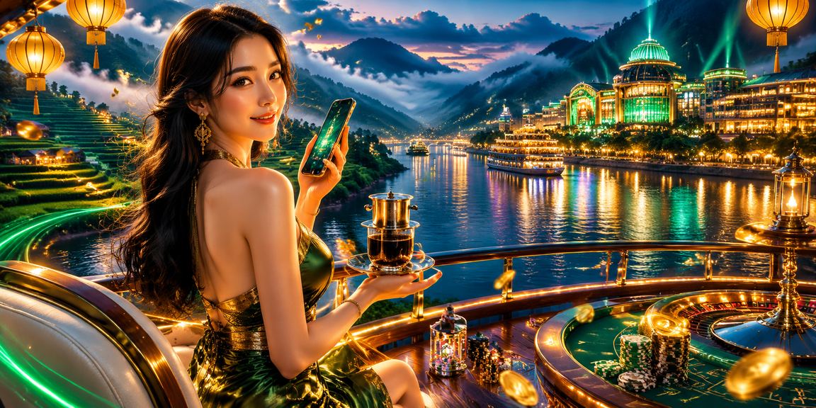 Người dùng tại Sa Pa xem điều khoản casino trên điện thoại trong quán cà phê